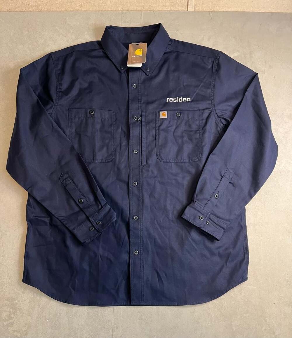 Carhartt Rugged Professional Series Long Sleeve Shirt Size XL Navy Resideo